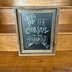 Rustic Wood Frame ‘Tis The Season To Be Thankful Wall Sign
